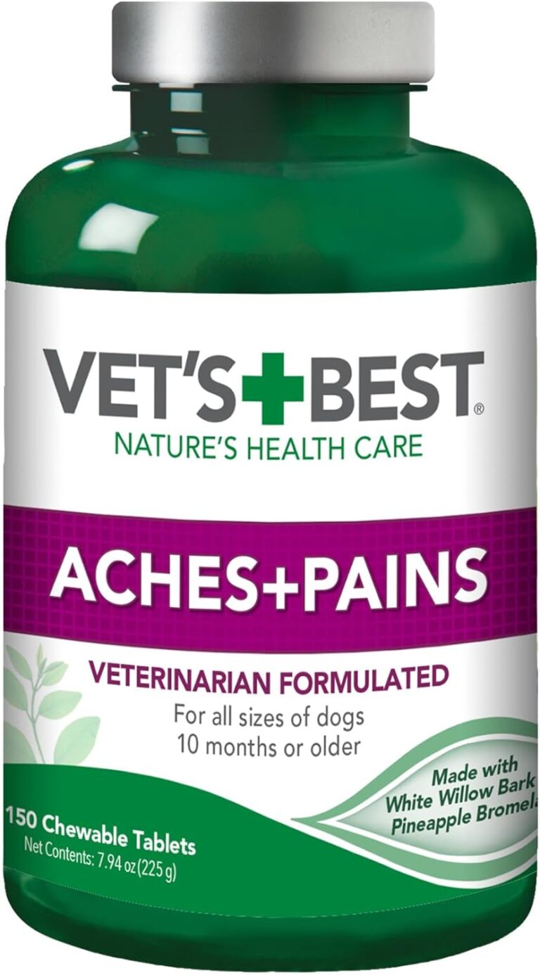 Vets Best Dog Pain Relief Supplement, Natural Aspirin Alternative for Hip & Joint Support, Arthritis & Aches Relief Tablets for Dogs, 150 Count