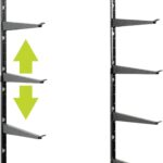 Delta Heavy Duty Lumber Storage Rack Cycle, Holds Up to 800 lbs - Easy to Install Wood Storage Rack with Fully Adjustable Arms - Steel Construction Storage Solution for Garage, Basement & Pantry