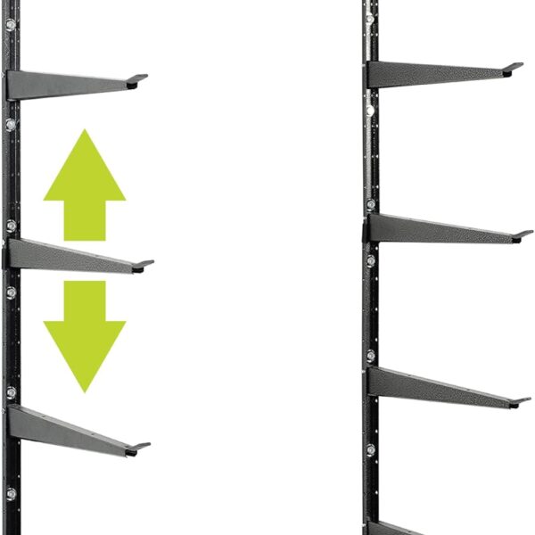 Delta Heavy Duty Lumber Storage Rack Cycle, Holds Up to 800 lbs - Easy to Install Wood Storage Rack with Fully Adjustable Arms - Steel Construction Storage Solution for Garage, Basement & Pantry
