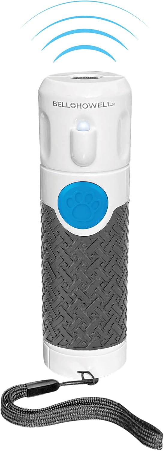 Bell+Howell Ultrasonic Anti Bark Dog Training Equipment and Barking Control Device, Electronic Clicker Trainer for Walking, Jogging, and Aggressive Behavior, Handheld and Portable