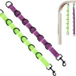 Dog Grooming Loops Extension Strap 2 PCS 6 D-Ring Dogs Grooming Table Arm Extender Straps Groom Restranit Noose Leash Quick Release Loop for Pets Salon (Purple & Green)