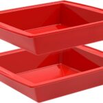 SILIVO 8 inch Square Cake Pans(2 Pack), 8x8 Baking Pan, Nonstick Silicone Cake Molds for Brownie, Cornbread and Cake