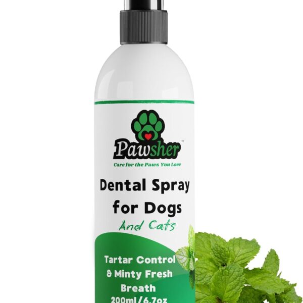 Dog Breath Freshener Spray 6.7 oz - Instant Fresh Breath for Cats & Dogs - Promotes Gum Health & Dental Care - Safe & Natural Ingredients Like Chamomile & Mint - Easy Dog Teeth Cleaning Spray