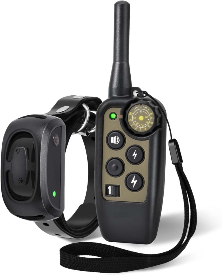 Shock Collar for Dogs,Dog Training Collar with Remote Control for Medium&Large,Waterproof Rechargeable 4 Training Modes (Beep/Vibration/Safe Shock) with Adjustable Levels(1-8)