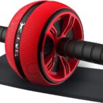 Ab Roller Wheel, Abs Workout Equipment for Abdominal & Core Strength Training, Exercise Wheels for Home Gym Fitness, Wider Ab Machine with Knee Pad Accessories