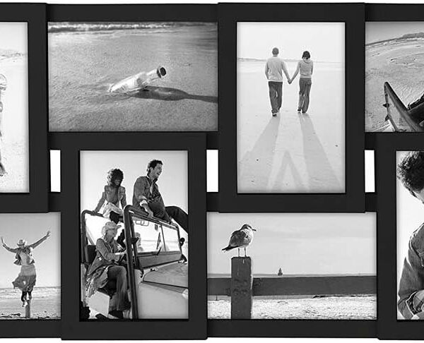 Malden International Designs Black 8 Opening 4x6 Collage Photo Frame