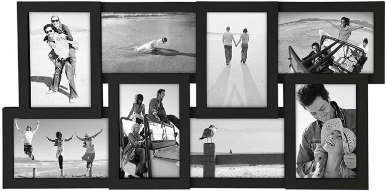 Malden International Designs Black 8 Opening 4x6 Collage Photo Frame