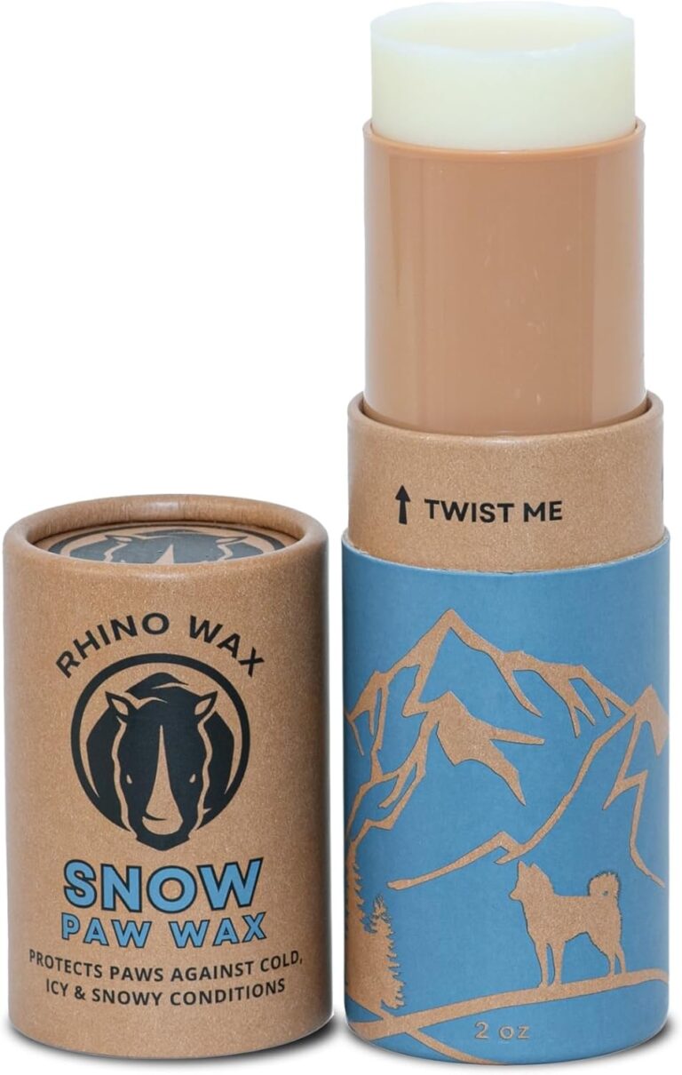 Rhino Wax - Dog Paw Snow Wax 2oz - Winter Balm for Dogs Feet - Protects Against Cold, Icy, Salt, Wintery Conditions - Moisturizes and Improves Elasticity - Lick-Safe, Natural Ingredients - Made in USA