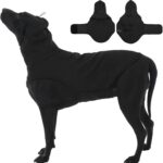 MIGOHI XL Dog Anxiety Calming Vest for Fireworks, Storms, Travel, Separation, Stretchable Calming Hoodie for Dogs Anxiety, Adjustable Head Wrap to Calm Down Dogs, XL,Black