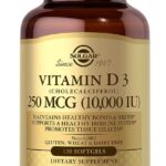 Solgar Vitamin D3 (Cholecalciferol) 250 MCG (10,000 IU), 120 Softgels - Helps Maintain Healthy Bones & Teeth - Immune System Support - Non GMO, Gluten/ Dairy Free - 120 Servings
