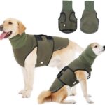 Dog Anxiety Vest,Pet Calming Hoodie Breathable Dog Anti-Anxiety Jacket for Thunder Fireworks and Separation,Green S