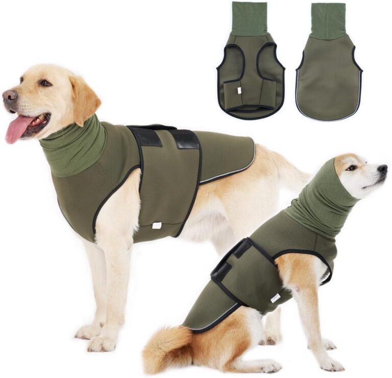Dog Anxiety Vest,Pet Calming Hoodie Breathable Dog Anti-Anxiety Jacket for Thunder Fireworks and Separation,Green S