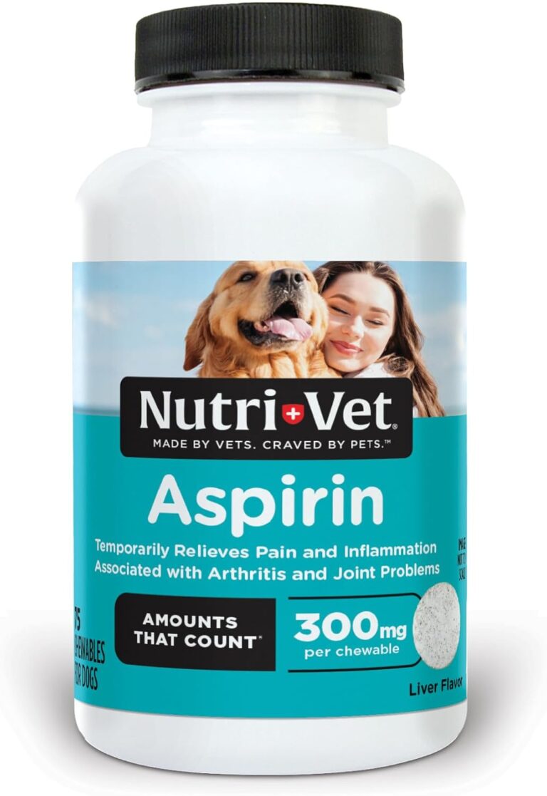 Nutri-Vet Aspirin for Dogs, Dog Aspirin, Pet Essentials, Inflammation Care, Joint Support for Seniors, Arthritis Pain Relief, 300mg per Tablet, Over 50 lbs, 75 Count