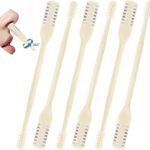 6 Pcs 2-in-1 Nasal Cutter, Upgrade Double Sided Nose Knife, 360 Nostril Hair Remover Tool, Trimmer for Men, Women, Soft Cleaning Brush (Cream)