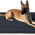 JoicyCo Dog Bed Soft Dog Crate Bed Pad Mat, 42 in Non Slip Bottom Washable Beds for Large Dogs, Pet Bed Mattress Kennel Pad, Dark Gray