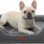 Orthopedic Cooling Dog Bed for Medium Sized Dogs Up to 30 Lbs, 28"x23"x6" Memory Foam Pet Bed with Egg-Crate Foam,Waterproof Removable Washable Cover,Anti-Slip Bottom, Relieves Joint Pain,Dark Grey