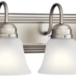 Kichler 36" 5-Light Vanity Bath Light in Brushed Nickel, Modern Bathroom Light with Clear Satin Etched Glass, (36" W x 8" H), 5339NIS