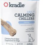 Kradle Chillers Hard Chews for Dogs - Ashwaganda GABA L-Theanine - Supports a Calm Demeanor - 6 Hard Chews