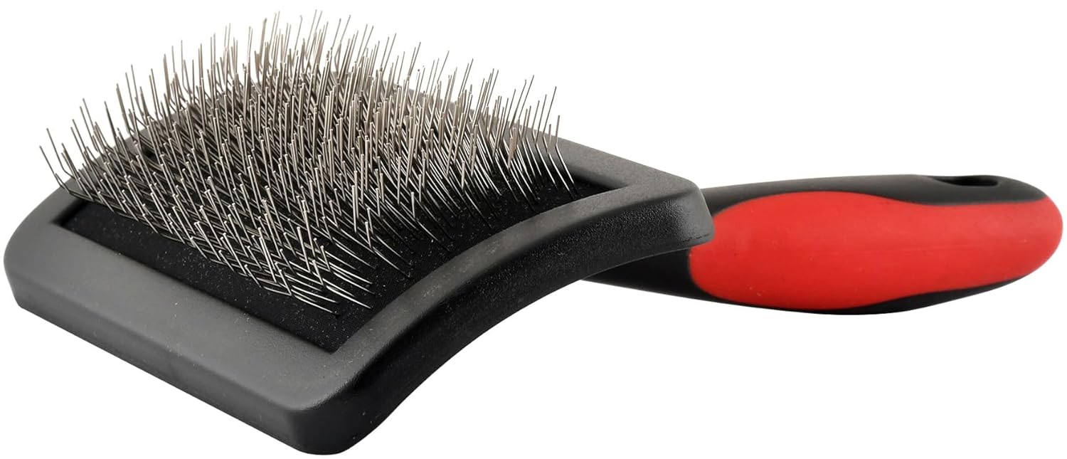 Jeffers Soft Pin Universal Slicker Brush for Dogs & Cats, Grooming Brush for Sensitive Skin, Remove Mats, Loose Fur, & Dead Hair, Tangle Detangler, Safe Grooming Tool - Medium 4" x 2" Jeffers Soft Pin Universal Slicker Brush for Dogs & Cats, Grooming Brush for Sensitive Skin, Remove Mats, Loose Fur, & Dead Hair, Tangle Detangler, Safe Grooming Tool - Medium 4" x 2"