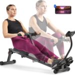 Sunny Health & Fitness Compact Adjustable Rowing Machine with 12 Levels of Resistance for Complete Body Workouts and Optional Free SunnyFit App Enhanced Connectivity