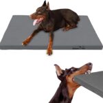 Heavy-Duty Chew-Resistant Dog Bed Waterproof Dog Crate Mat Washable Cover up to 60 lbs Large Dogs