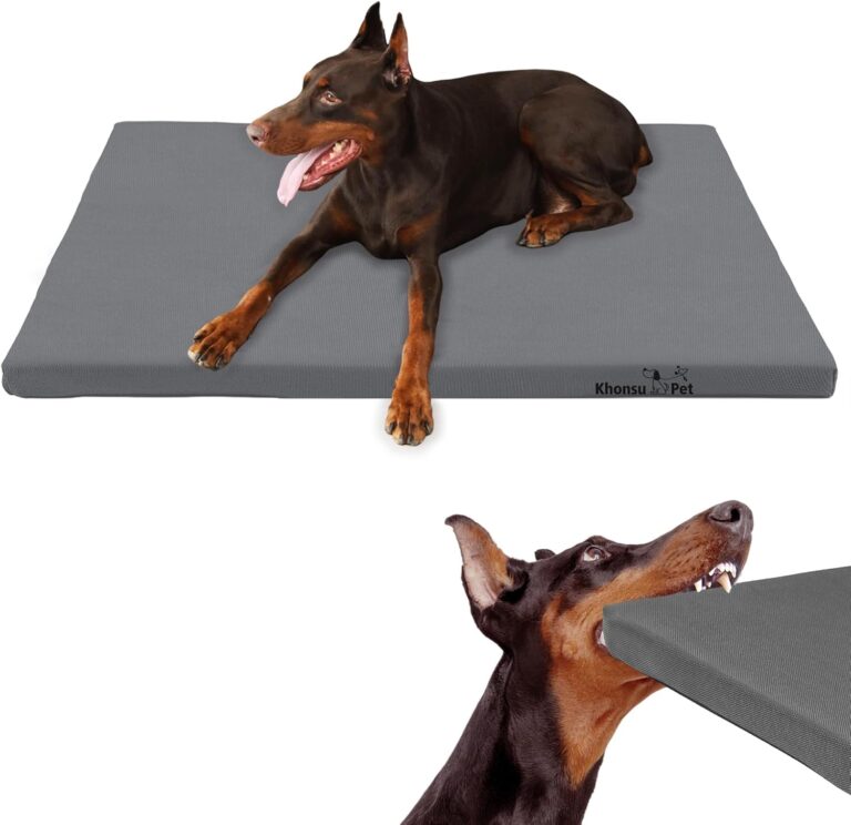 Heavy-Duty Chew-Resistant Dog Bed Waterproof Dog Crate Mat Washable Cover up to 60 lbs Large Dogs