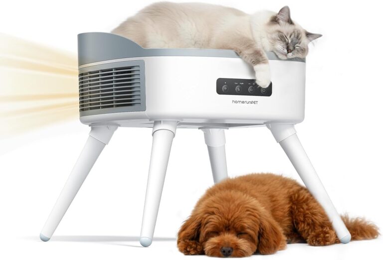 HomeRunPet Pet-Safe Space Heater with Heated Cat Bed - 2-in-1 Ceramic Heater for Room & Pets, 1300W Fast Heat, Energy Saving