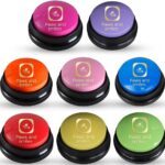 Paws and Smiles Dog Talking Buttons, 8-Pack Recordable Dog Buttons for Communication & Training, Pet Buzzer Set for Dogs & Cats, Game Buzzers, pet Gifts, Fluent Pet Tool