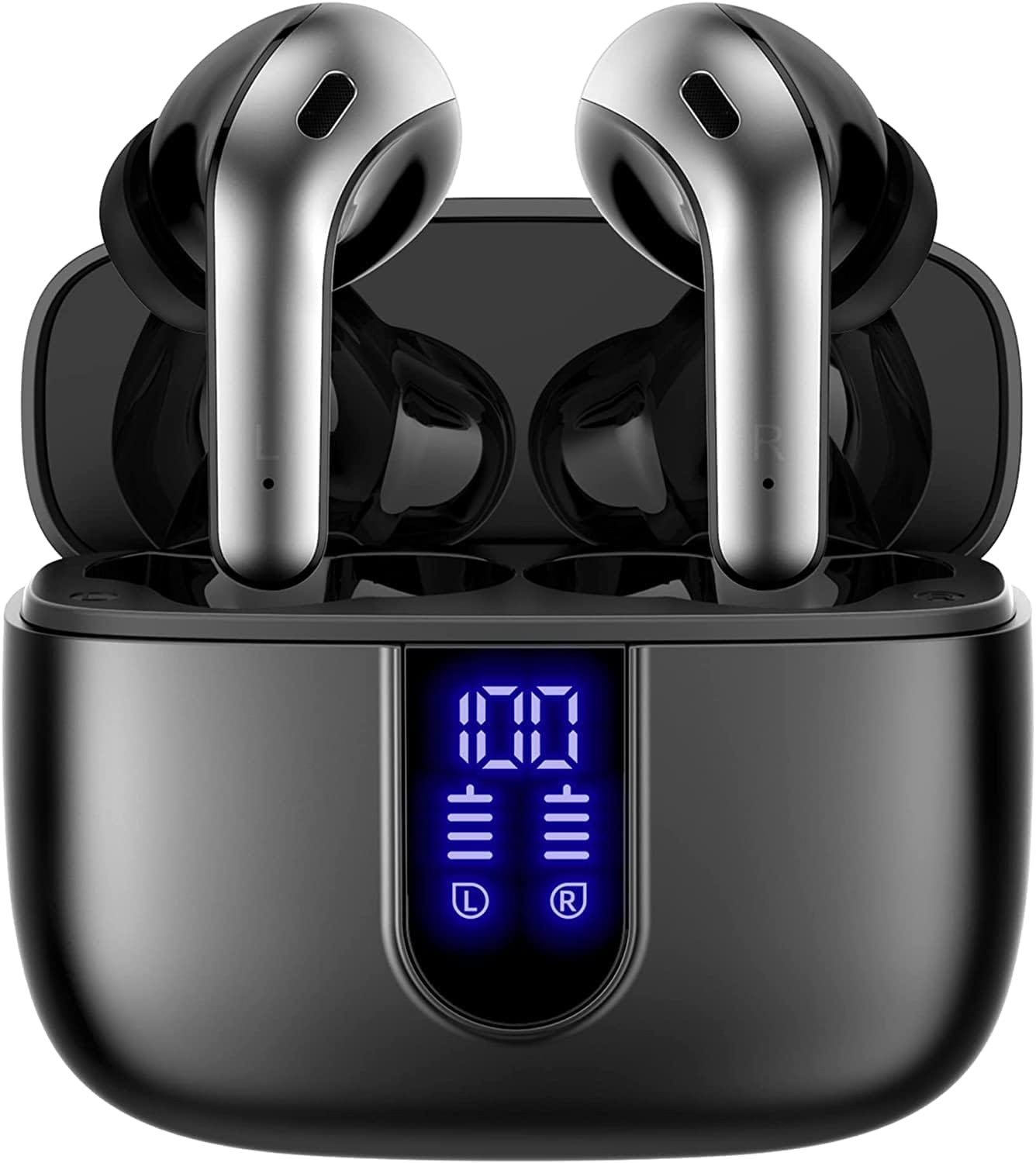 TAGRY Bluetooth Headphones True Wireless Earbuds 60H Playback LED Power Display Earphones with Wireless Charging Case IPX5 Waterproof in-Ear Ear buds with Mic for TV Smart Phone Laptop Computer Sports TAGRY Bluetooth Headphones True Wireless Earbuds 60H Playback LED Power Display Earphones with Wireless Charging Case IPX5 Waterproof in-Ear Ear buds with Mic for TV Smart Phone Laptop Computer Sports