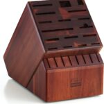 Cooks Standard Acacia wood Knife Block Holder without Knives, 25 Slot X-Large Universal Countertop Butcher Block Kitchen Knife Stand for Easy Kitchen Storage
