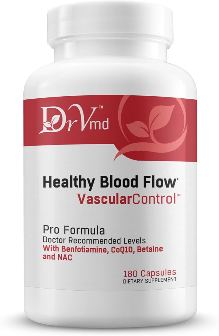 Vascular Control  NAC, CoQ10, Benfotiamine, Betaine (3 Month Supply) Circulation, Heart Health, Energy & Endurance Support  Antioxidant B Vitamins Supplement
