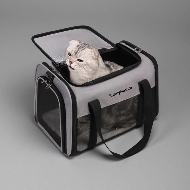 Cat Dog Carrier for Small Medium Pets up to 18 Lbs, Lightweight Portable Cat Carrier Bag, TSA Airline Approved Carrier, Carry Bag for Flight, Soft Sided Cat Bag for Travel (17x11x11 Grey)