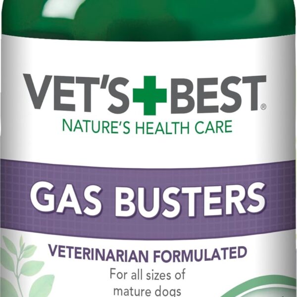 Vet's Best Gas Busters Dog Supplements - Gas, Bloating, Constipation Relief and Digestion Aid for Dogs - 90 Chewable Tablets