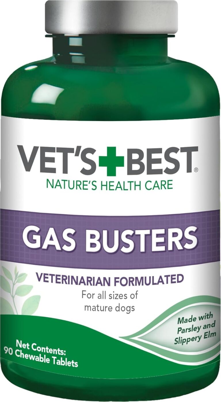 Vet's Best Gas Busters Dog Supplements - Gas, Bloating, Constipation Relief and Digestion Aid for Dogs - 90 Chewable Tablets