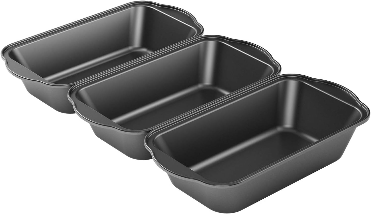 Tiawudi 3 Pack Nonstick Carbon Steel Baking Bread Pan, Large Loaf Pan, 9 1/2" x 5" Tiawudi 3 Pack Nonstick Carbon Steel Baking Bread Pan, Large Loaf Pan, 9 1/2" x 5"