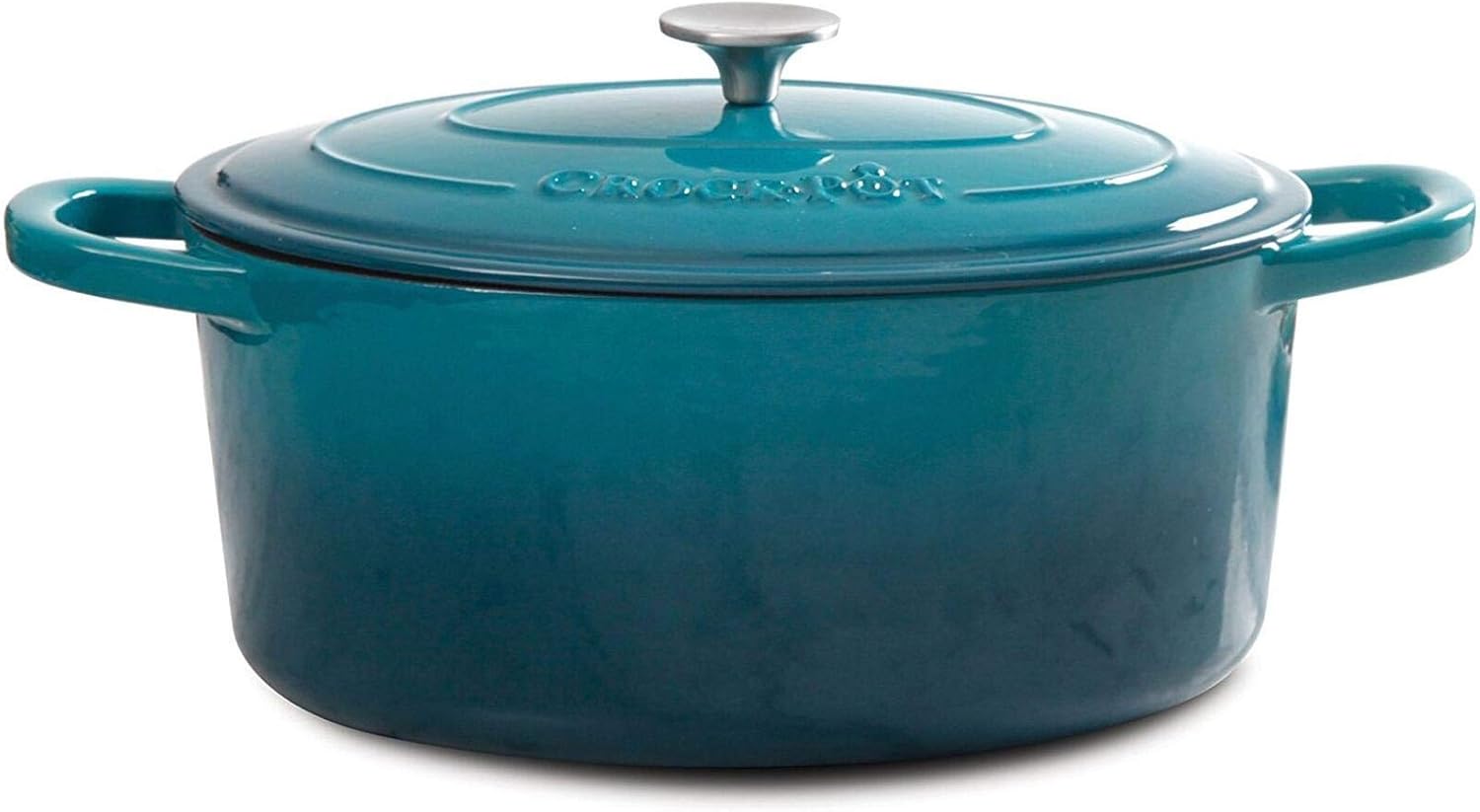 Crock-Pot Artisan 7-Quart Oval Enameled Cast Iron Dutch Oven Teal Ombre, Durable Cookware for Slow Cooking, Roasting, Baking with Lid Crock-Pot Artisan 7-Quart Oval Enameled Cast Iron Dutch Oven Teal Ombre, Durable Cookware for Slow Cooking, Roasting, Baking with Lid