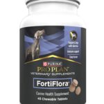 Purina Pro Plan Veterinary Supplements FortiFlora Probiotics for Dogs Chewable Tablets for Digestive Gut Health and Diarrhea - 45 ct. Canister