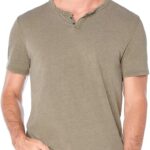 Lucky Brand Mens Venice Burnout Notch Neck Tee Shirt