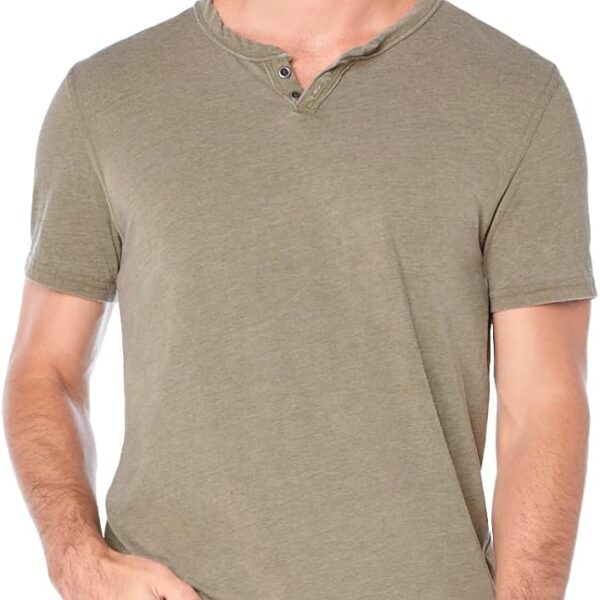 Lucky Brand Mens Venice Burnout Notch Neck Tee Shirt