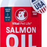 Salmon Oil for Dogs & Cats - Healthy Skin & Coat, Fish Oil, Omega 3 EPA DHA, Liquid Food Supplement for Pets, All Natural, Supports Joint & Bone Health, Natural Allergy & Inflammation Defense, 8 oz