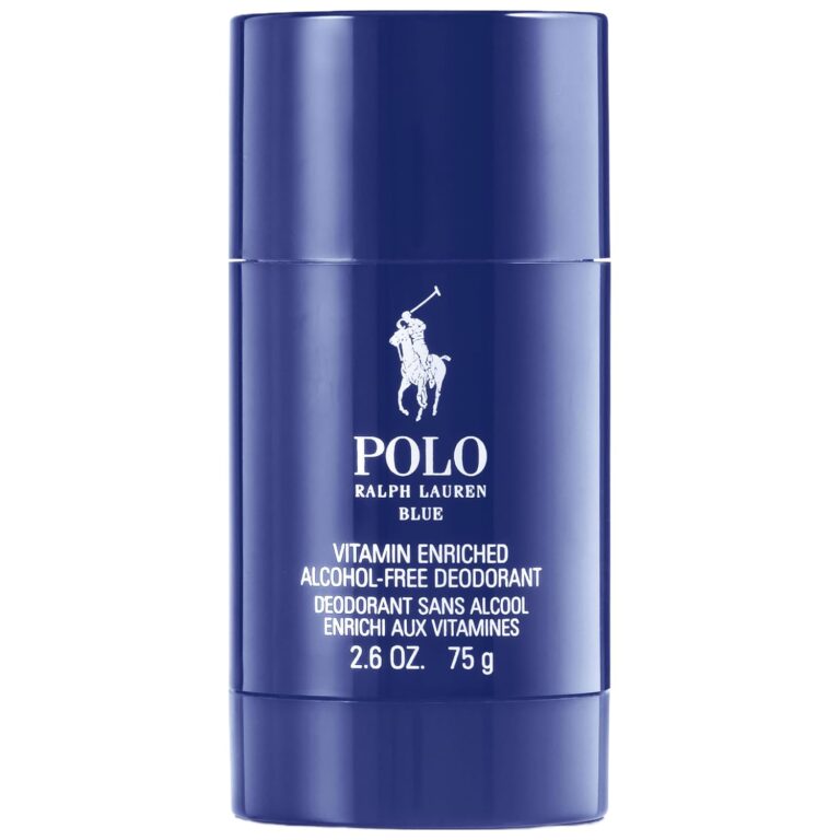 RALPH LAUREN FRAGRANCES - Polo Blue - Men's Deodorant - Aquatic & Fresh - With Citrus, Sage, and Suede - Alcohol-Free, Long Lasting - 2.6 Oz