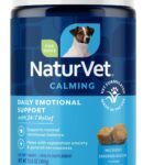 NaturVet Emotional Support Daily Calming Aid Dog Supplement - Helps Promote 24/7 Normal, Calm Behavior - for Dog Stress, Nervousness, Separation, Unwanted Behavior - 120ct Soft Chews