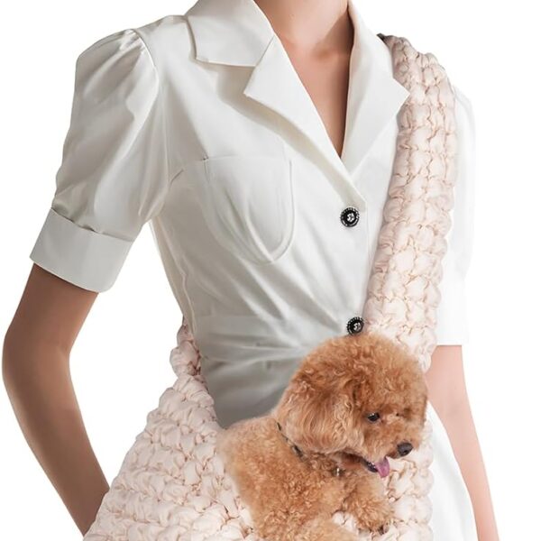 Small Pet Carrier Sling, Hands-Free Carrier for Dogs and Cats with Safety Leash