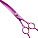 Fenice Peak Professional Dog Grooming Scissors Pet Curved Thinning Shears 7.0'' Extremely Sharp Blades 440C Thinning Scissors Durable Smooth Motion & Fine Cut for Dogs and Cats (Multicolored)
