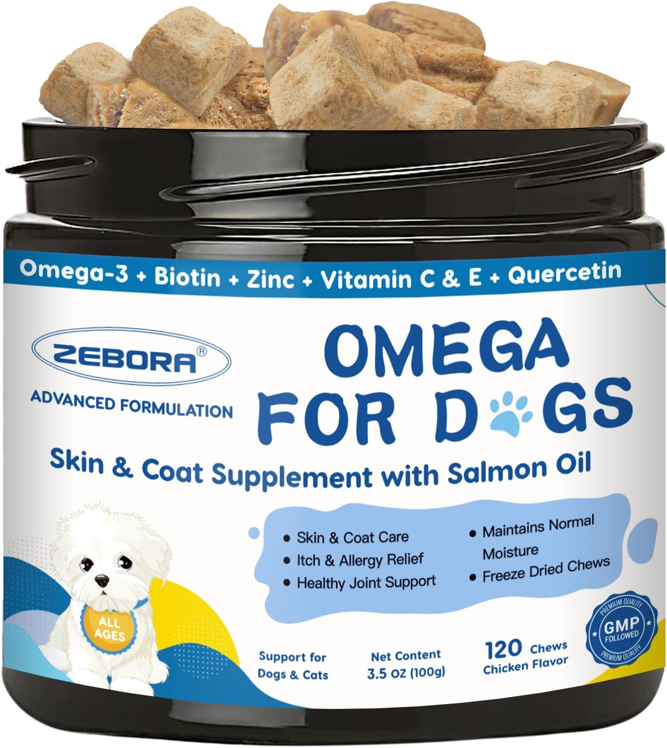 Omega 3 for Dogs with Salmon Oil, Fish Oil for Dogs Skin and Coat Supplement, Dog Allergy Relief, Hot Spot Treatment, Anti Shedding, Hip & Joint Support with EPA & DHA, Biotin, Vitamin E Omega 3 for Dogs with Salmon Oil, Fish Oil for Dogs Skin and Coat Supplement, Dog Allergy Relief, Hot Spot Treatment, Anti Shedding, Hip & Joint Support with EPA & DHA, Biotin, Vitamin E