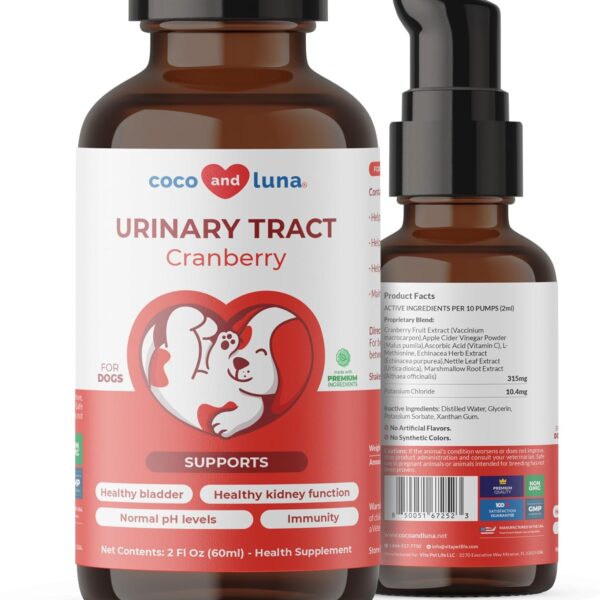 Cranberry for Dogs - Urinary Tract Support, Bladder Health, Dog UTI, Bladder Stones, Incontinence Support (Liquid for Dogs)