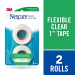 Nexcare Flexible Clear Tape, Waterproof Transparent Medical Tape, Secures Dressings and Catheter Tubing - 1 In x 10 Yds, 2 Rolls of Tape