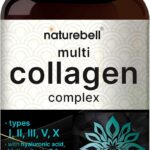 NatureBell Multi Collagen Complex, 300 Capsules | 5 Collagen Peptides (Type I, II, III, V, X) Plus Hyaluronic Acid, Biotin, Vitamin C, & Probiotics  Hair, Skin, Nail, Joint, & Gut Health Support