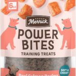 Merrick Power Bites Natural Soft And Chewy Real Meat Dog Treats, Grain Free Snack With Real Salmon Recipe - 6 oz. Bag