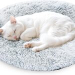 Arquiel Cat Bed Round, Ultra Soft Washable Small Dog Couch Bolster, Anti-Slip Sleeping Mat for Kitten and Puppy(2424inch, Grey)